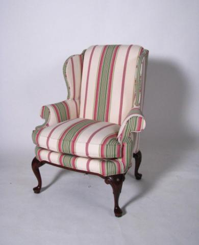 Appraisal: Harden Furniture Queen Anne wing chair solid hardwood frame with