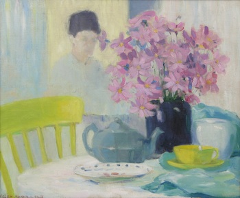 Appraisal: Helen Abrahams Blum American b Interior scene Oil on canvas