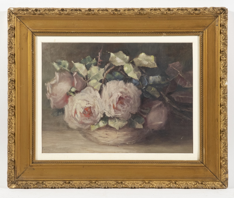 Appraisal: PERCY SANBORN ME - A Bowl of Roses oil on