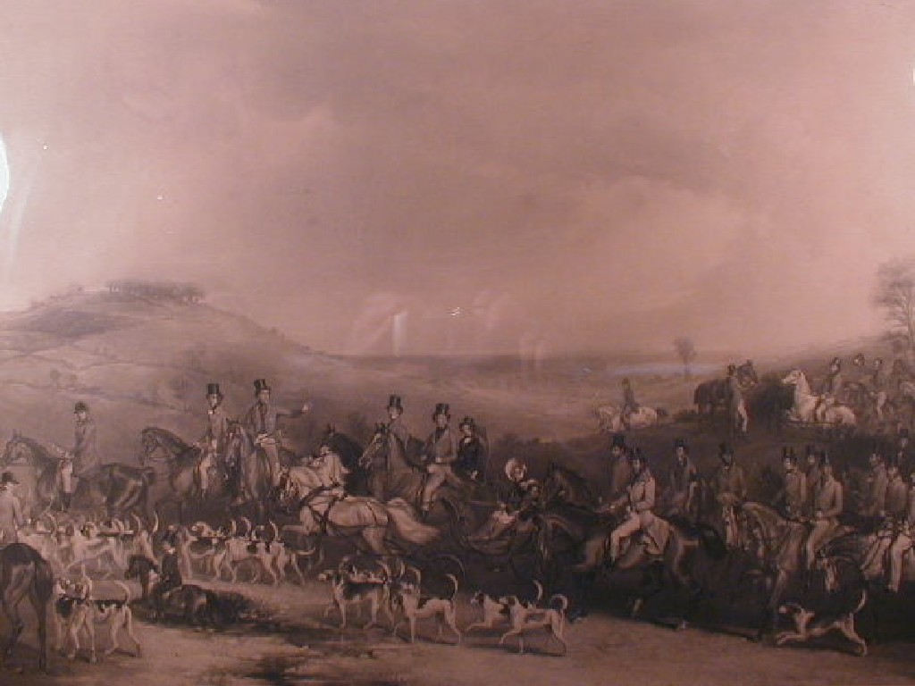 Appraisal: A similar engraving entitled The meet at Melton engraved by