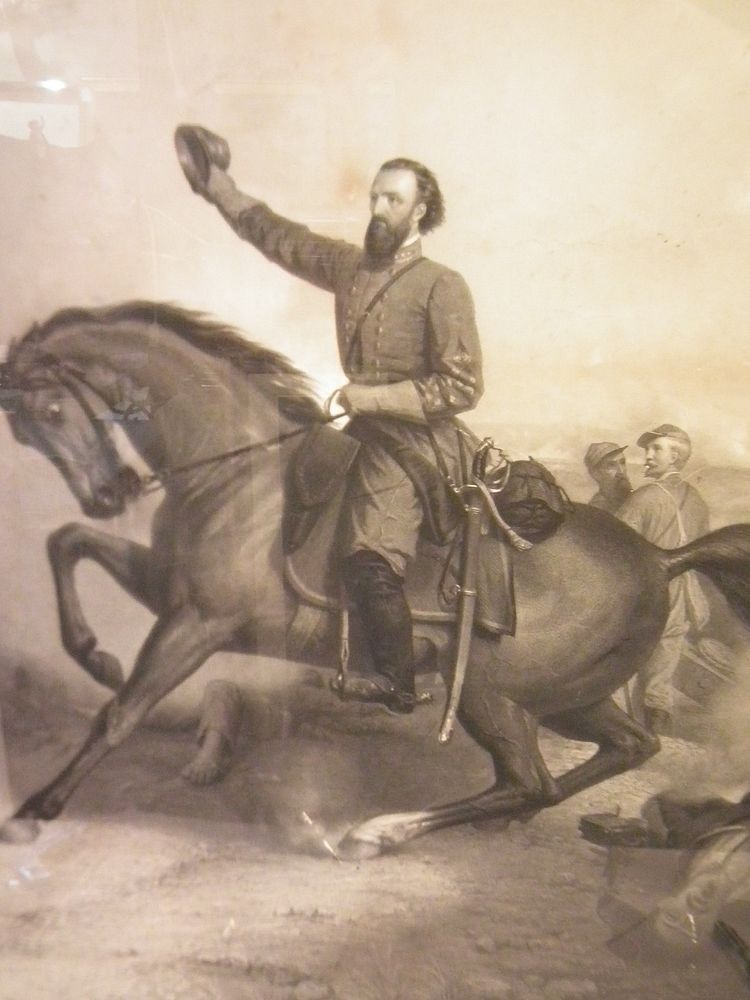 Appraisal: ANTIQUE STONEWALL JACKSON PRINT Antique black and white lithograph of