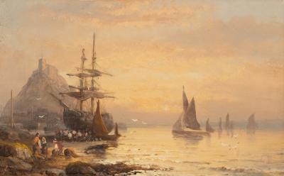 Appraisal: William Thornley St Michaels Mount Rochester a pair signed oil