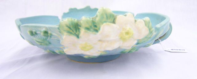 Appraisal: Roseville White Rose double handled bowl - minor crazing and