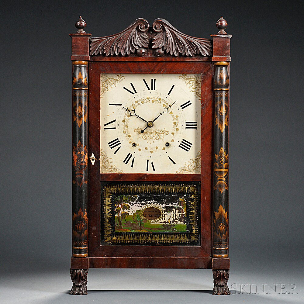 Appraisal: Mahogany Seth Thomas Transitional Shelf Clock Plymouth Connecticut c carved