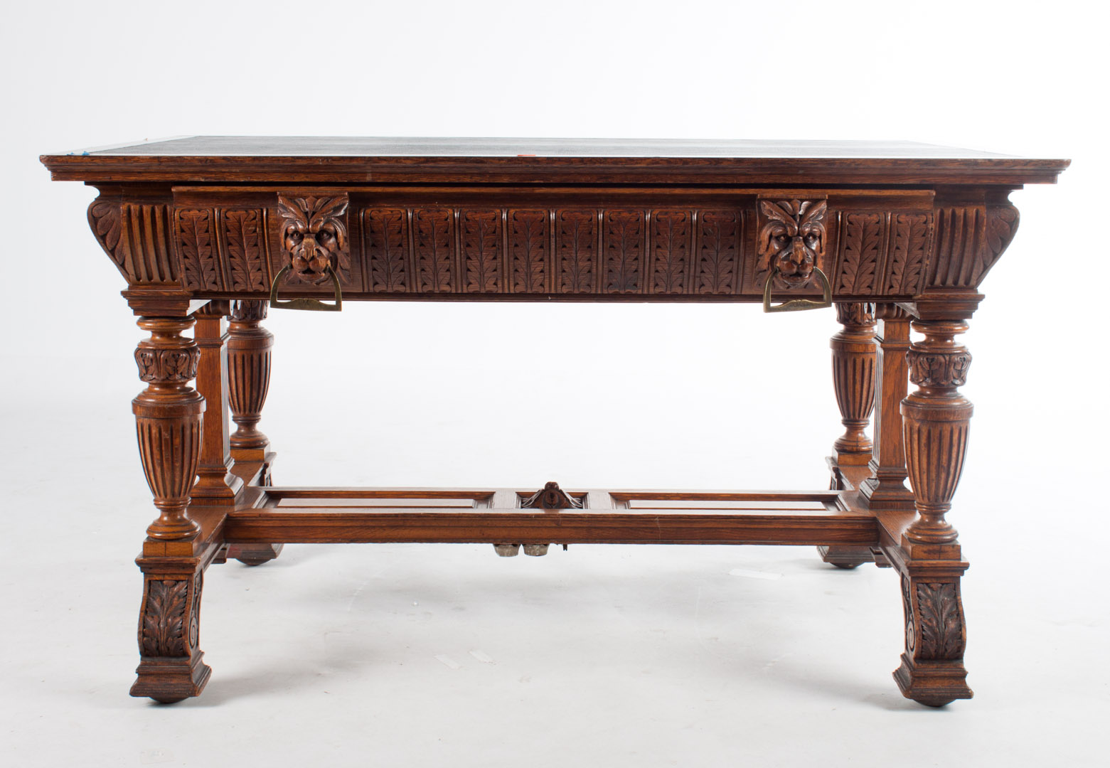 Appraisal: American Renaissance Revival oak library table late th century with