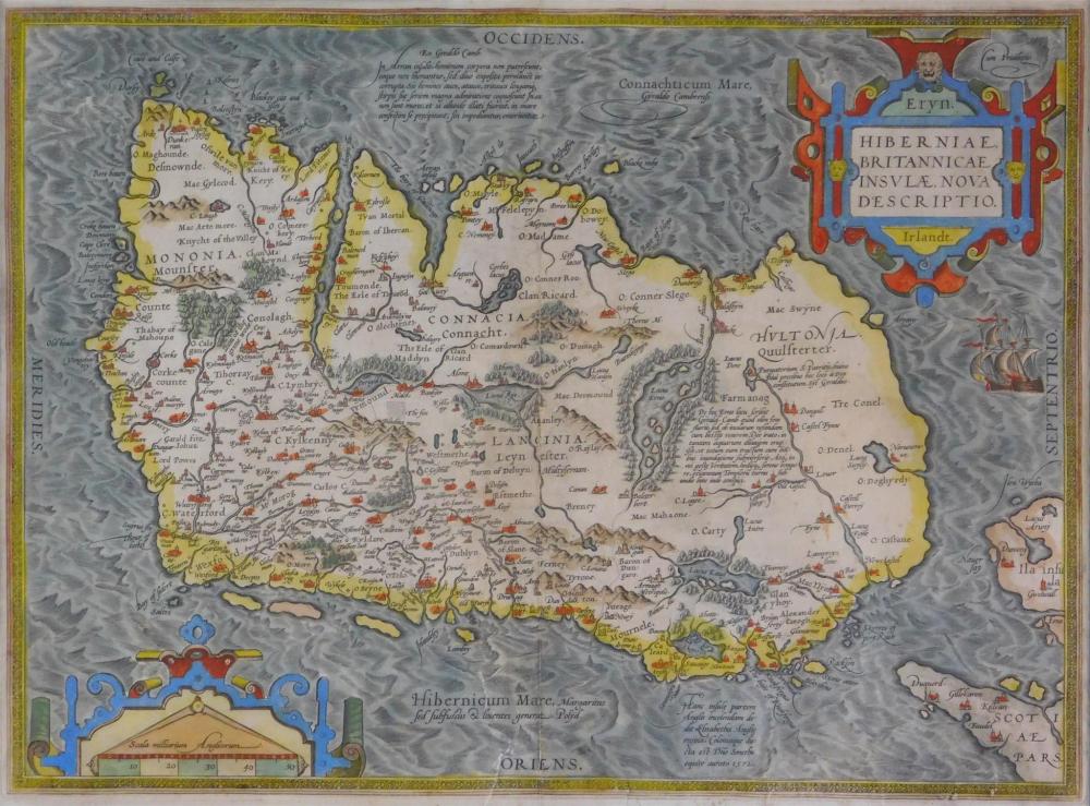 Appraisal: MAP Map of Ireland th C by Abraham Ortelius titled