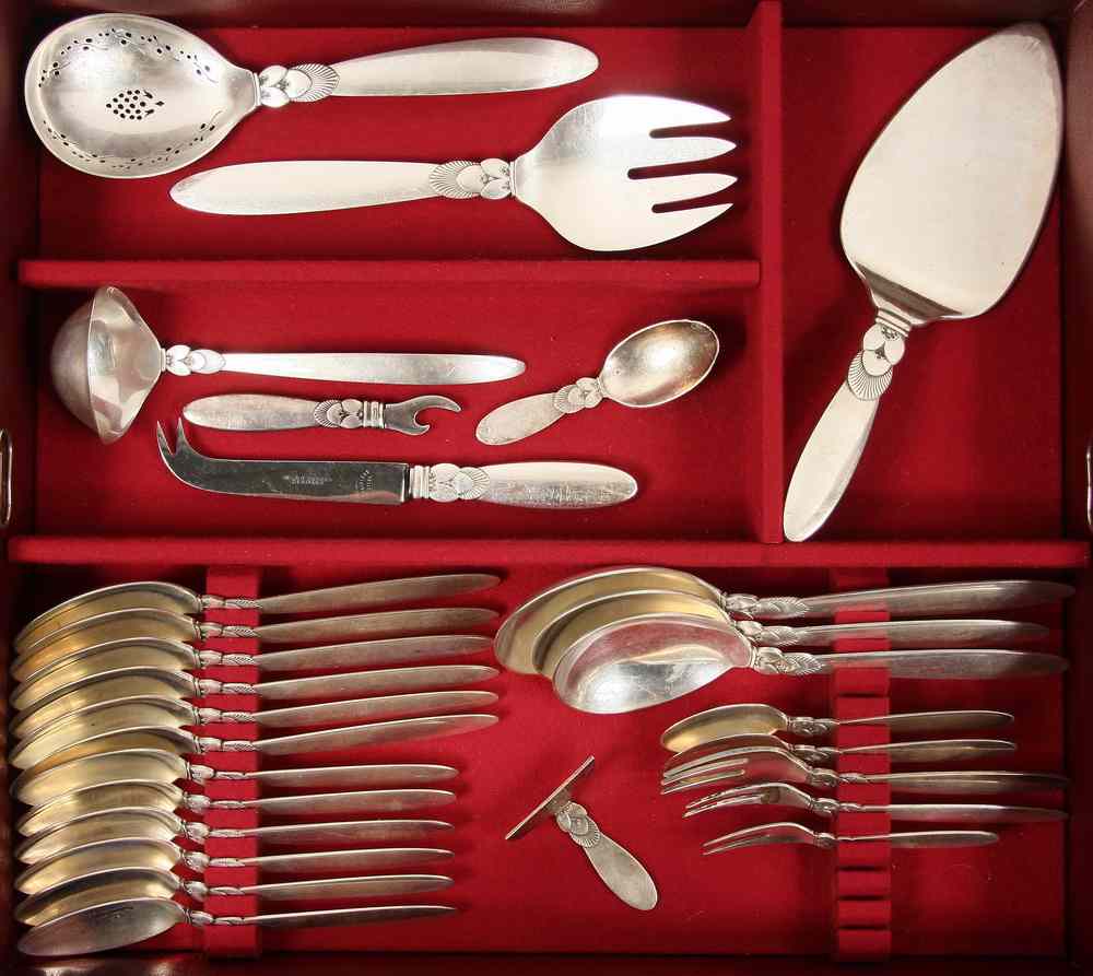 Appraisal: STERLING SERVICE - piece set of sterling Cactus pattern flatware