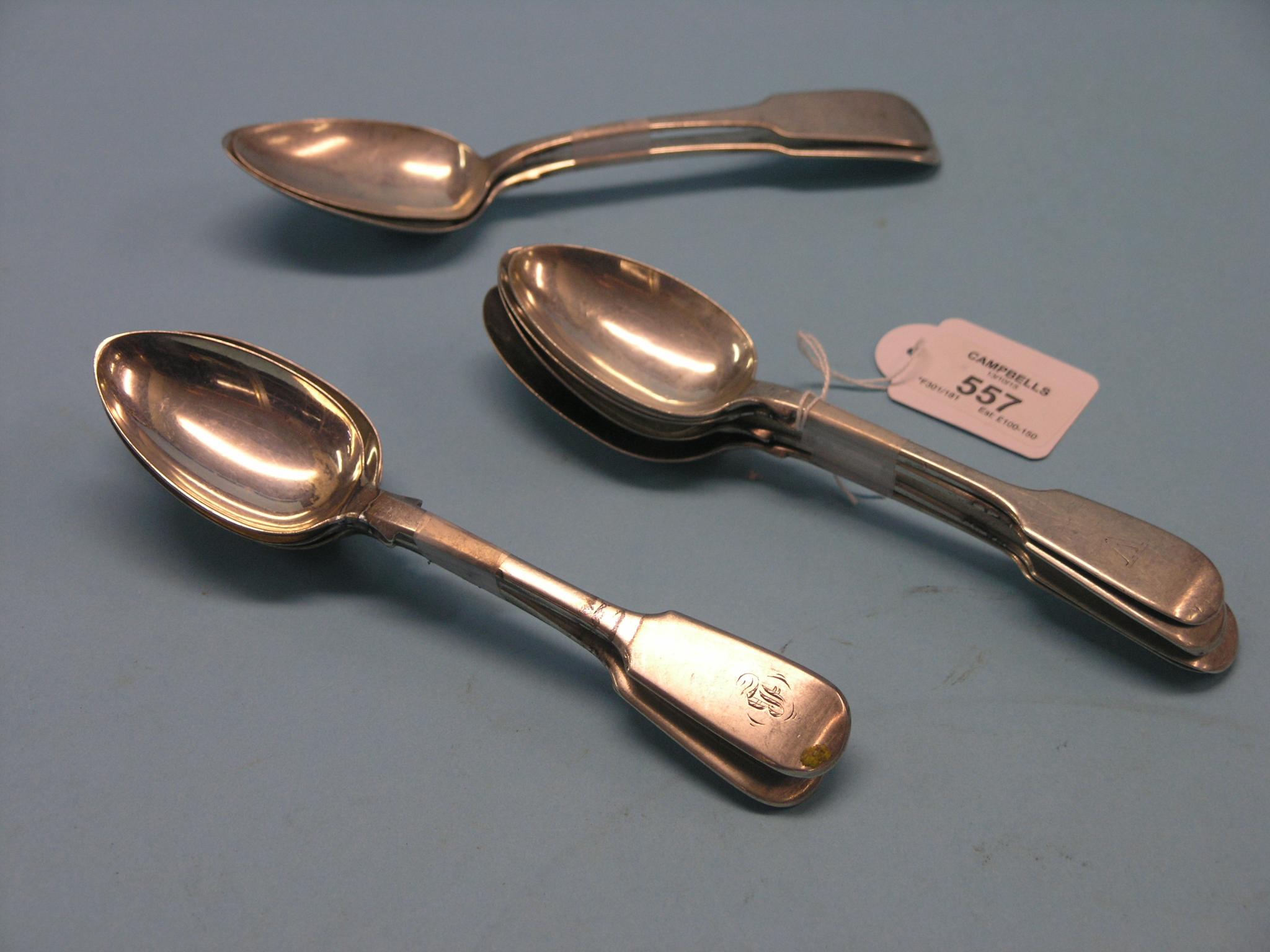 Appraisal: Two early th century Dublin silver fiddle-pattern dessert spoons and