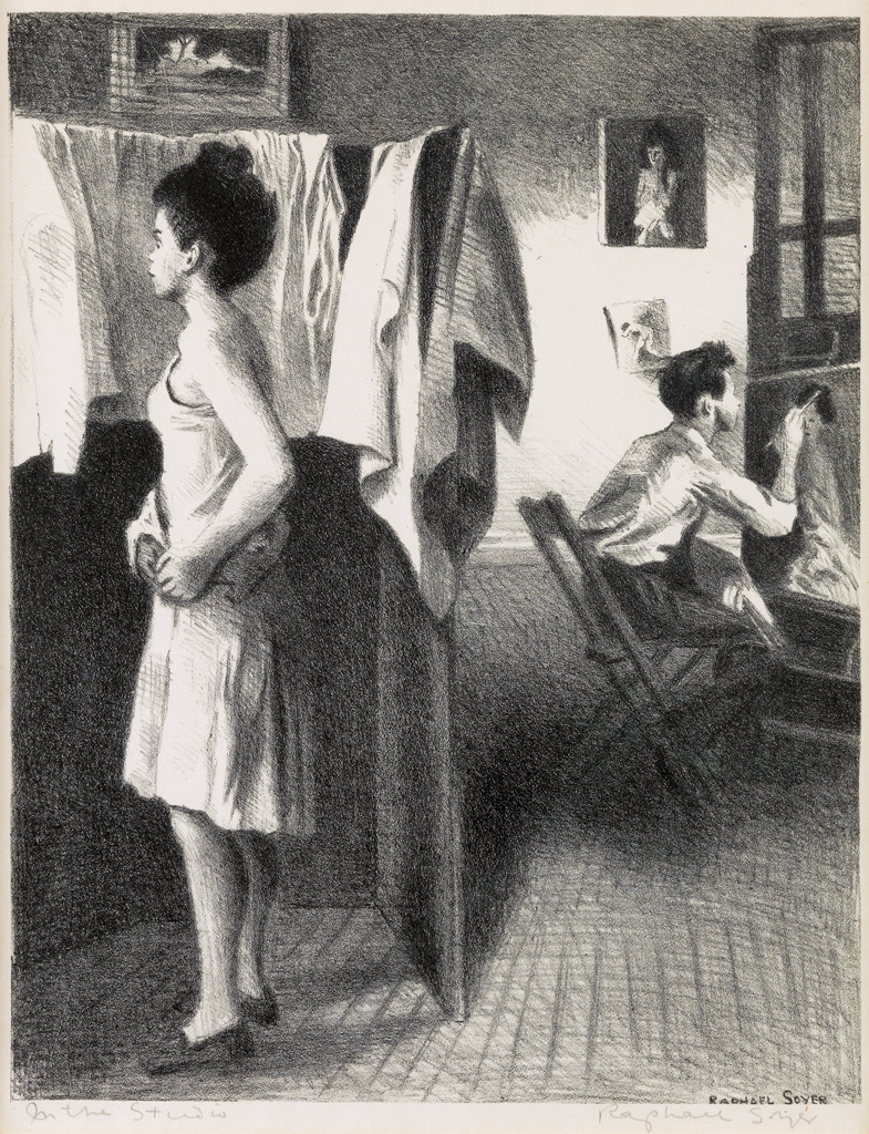 Appraisal: RAPHAEL SOYER In the Studio Lithograph x mm x inches