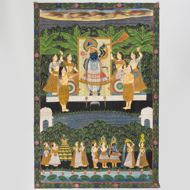 Appraisal: Indian Painted Pichhavai Pigment on cotton x in Condition Minor