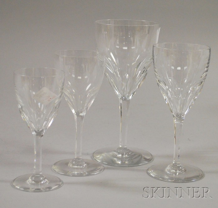 Appraisal: Seventy-four Pieces of Baccarat Colorless Cut Glass Genova Pattern Stemware