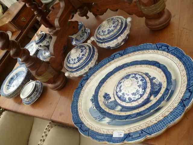 Appraisal: A BOOTH'S REAL OLD WILLOW PATTERN PART DINNER SERVICE to