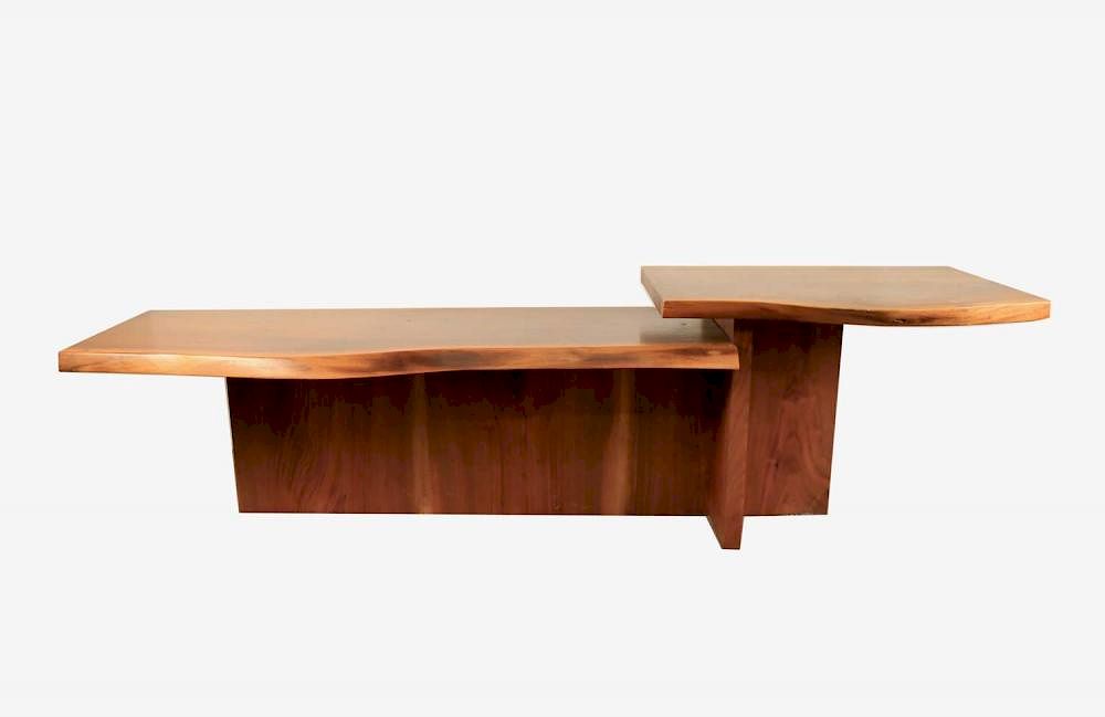 Appraisal: A Free Form Walnut Table Modern In the Style of