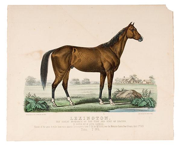 Appraisal: CURRIER IVES LITHOGRAPH LEXINGTON THE GREAT MONARCH OF THE TURF