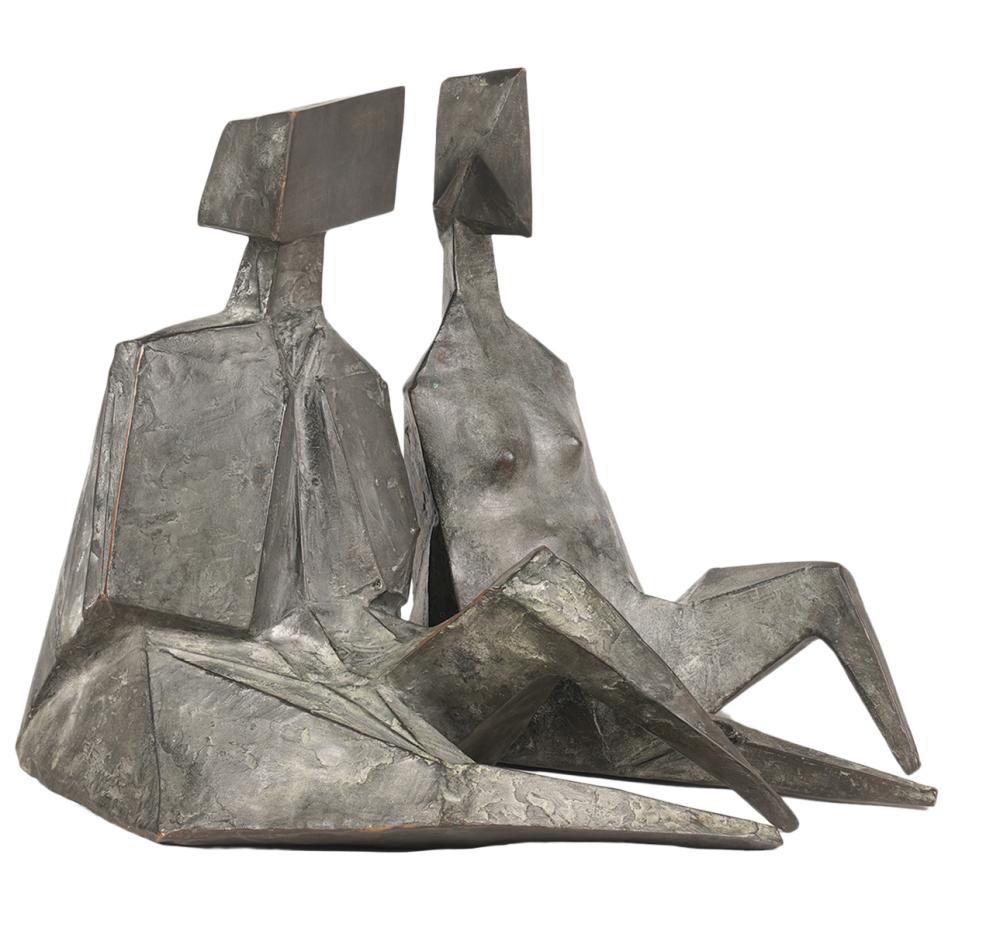 Appraisal: LYNN CHADWICK BRONZES 'PAIR OF SITTING FIGURES II'Lynn Chadwick U