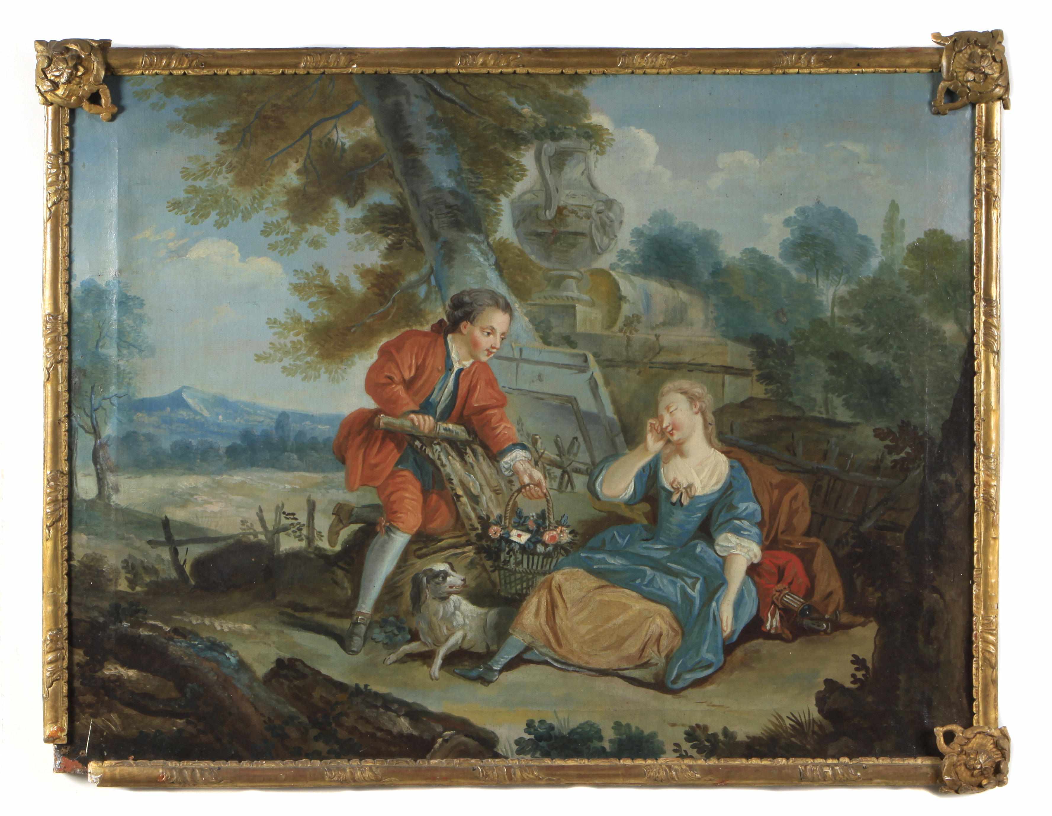 Appraisal: French School The courtship together with another painting of a