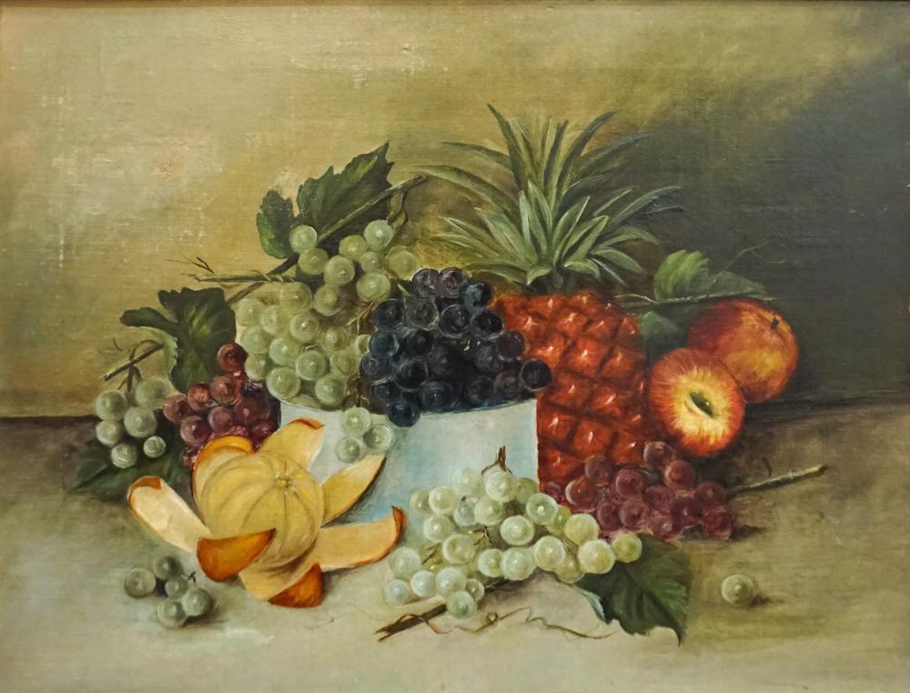 Appraisal: American School th Century Still Life of Fruit Oil on