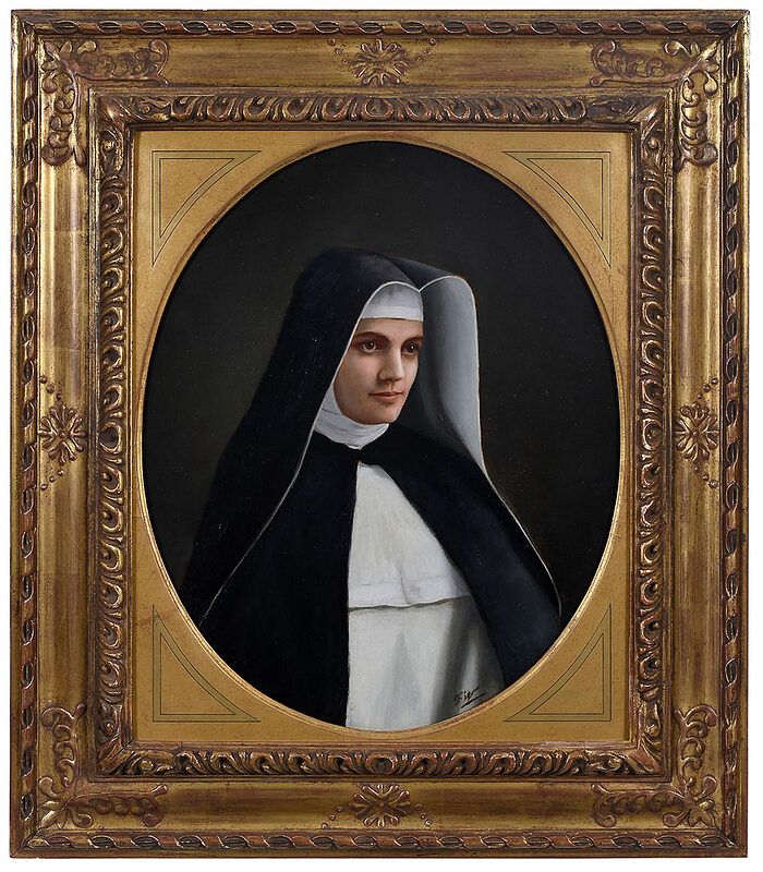 Appraisal: Continental School th Century Portrait of a Nun initialed lower