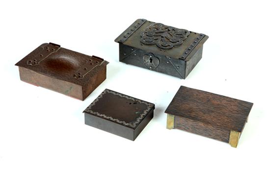 Appraisal: FOUR ARTS CRAFTS BOXES American st half- th century One