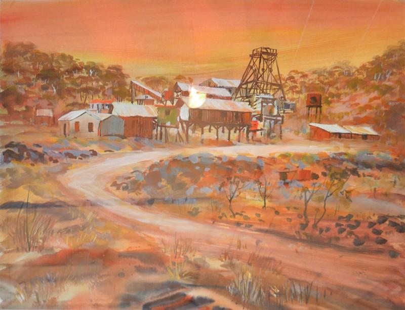 Appraisal: KARLIS MEDNIS OUTBACK MINING GOUACHE KARLIS MEDNIS OUTBACK MINING GOUACHE