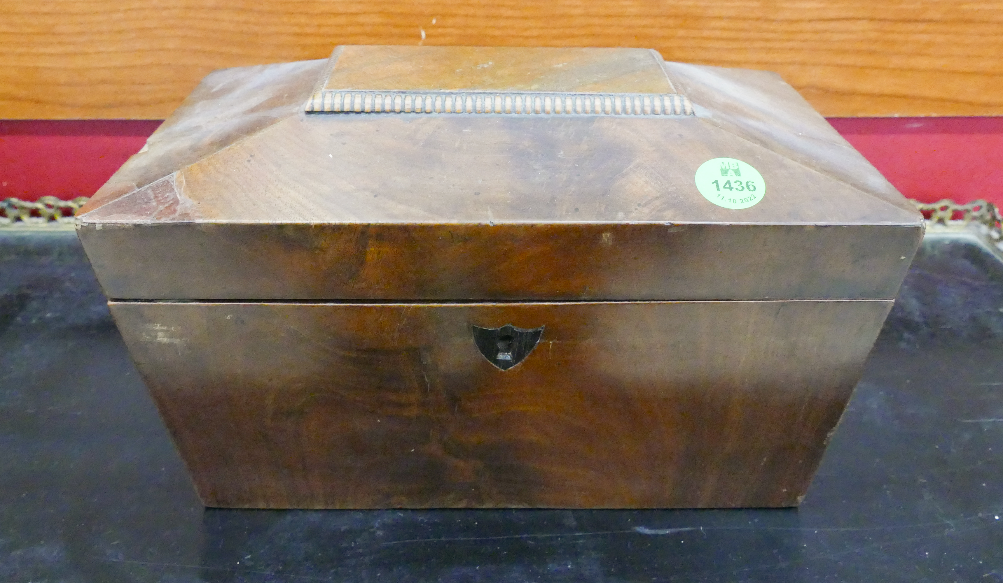 Appraisal: Antique English Mahogany Tea Caddy- x ''