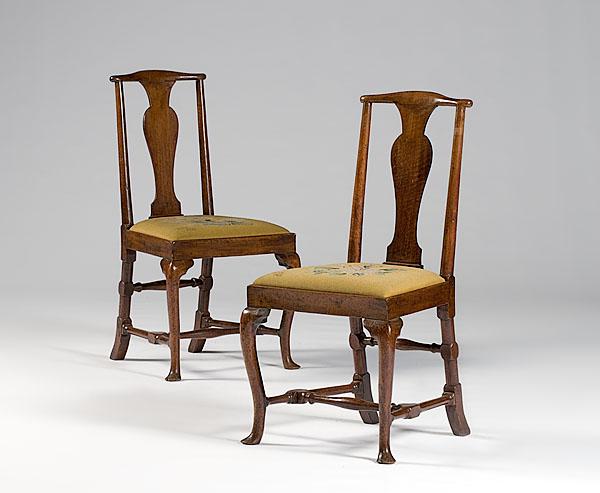 Appraisal: QUEEN ANNE SIDE CHAIRS English ca - A pair of