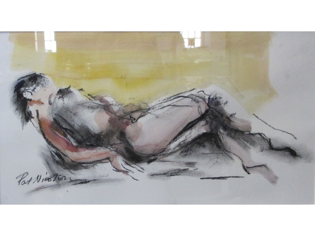 Appraisal: PAT NICOLSON Wash over chalk 'Reclining nude' signed