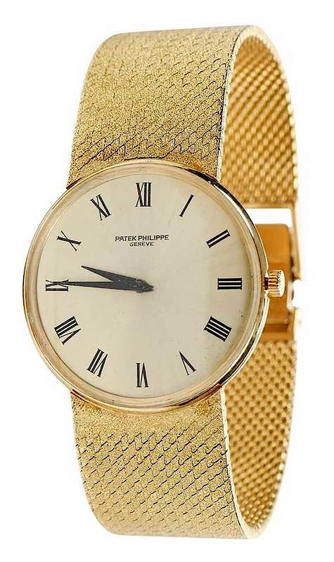 Appraisal: Patek Philippe kt Watch mm case gold-tone dial black Roman