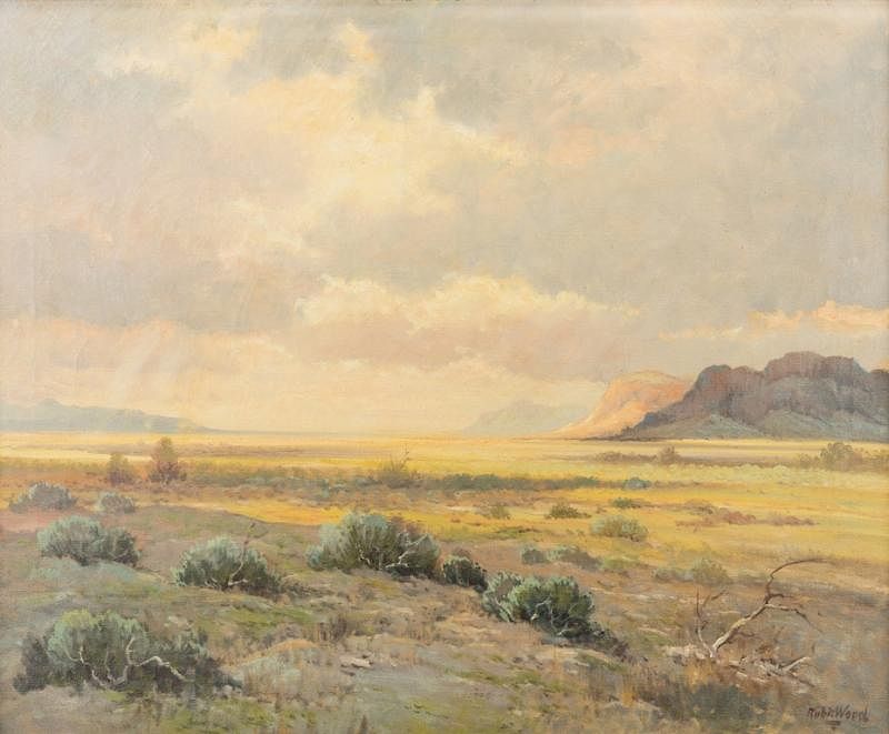 Appraisal: Robert Wood New Mexico Landscape Oil Painting Robert William Wood