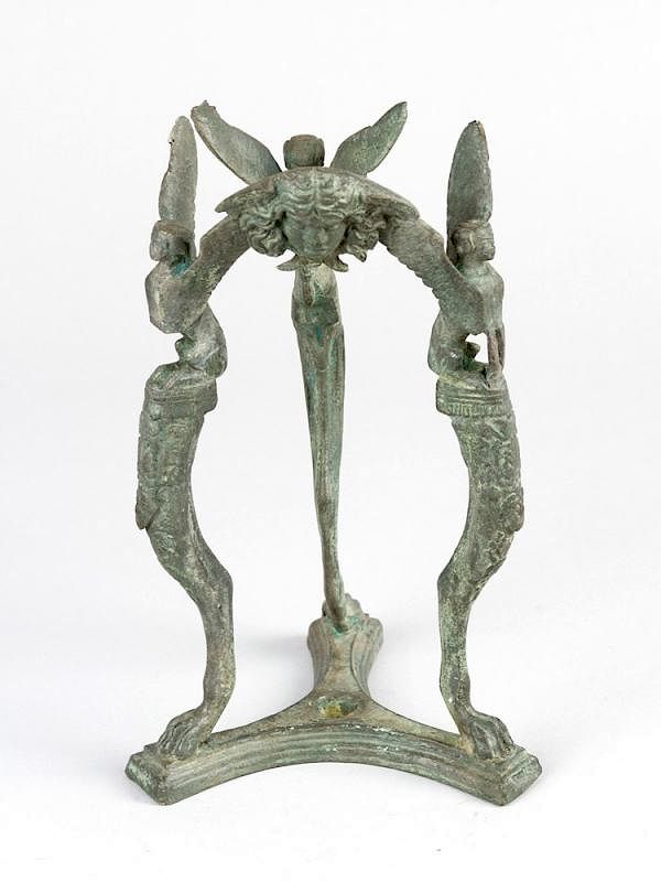 Appraisal: Bronze andiron in Roman style Bronze andiron in Roman style