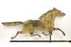 Appraisal: HORSE WEATHERVANE - Hollow Tin Gold Painted Running Horse Weathervane