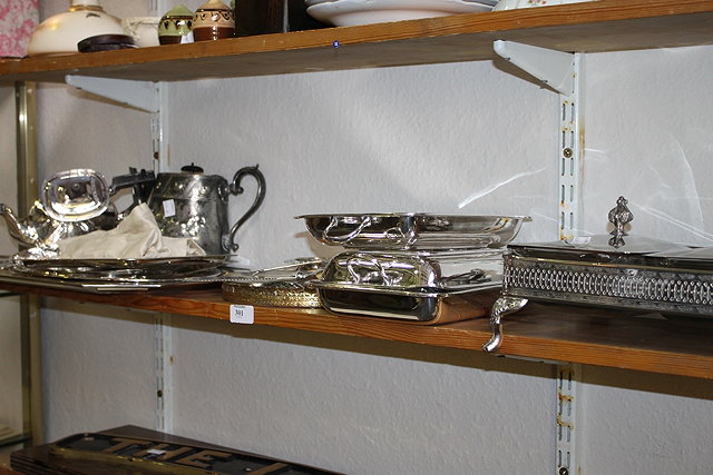 Appraisal: A COLLECTION OF SILVER PLATED WARE including plated trays a