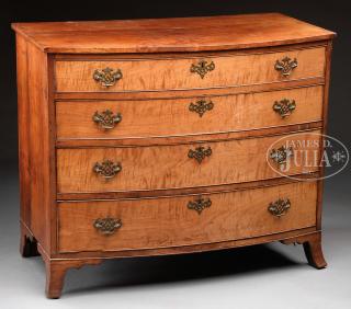 Appraisal: FEDERAL INLAID CHERRY BOW FRONT CHEST OF DRAWERS First quarter