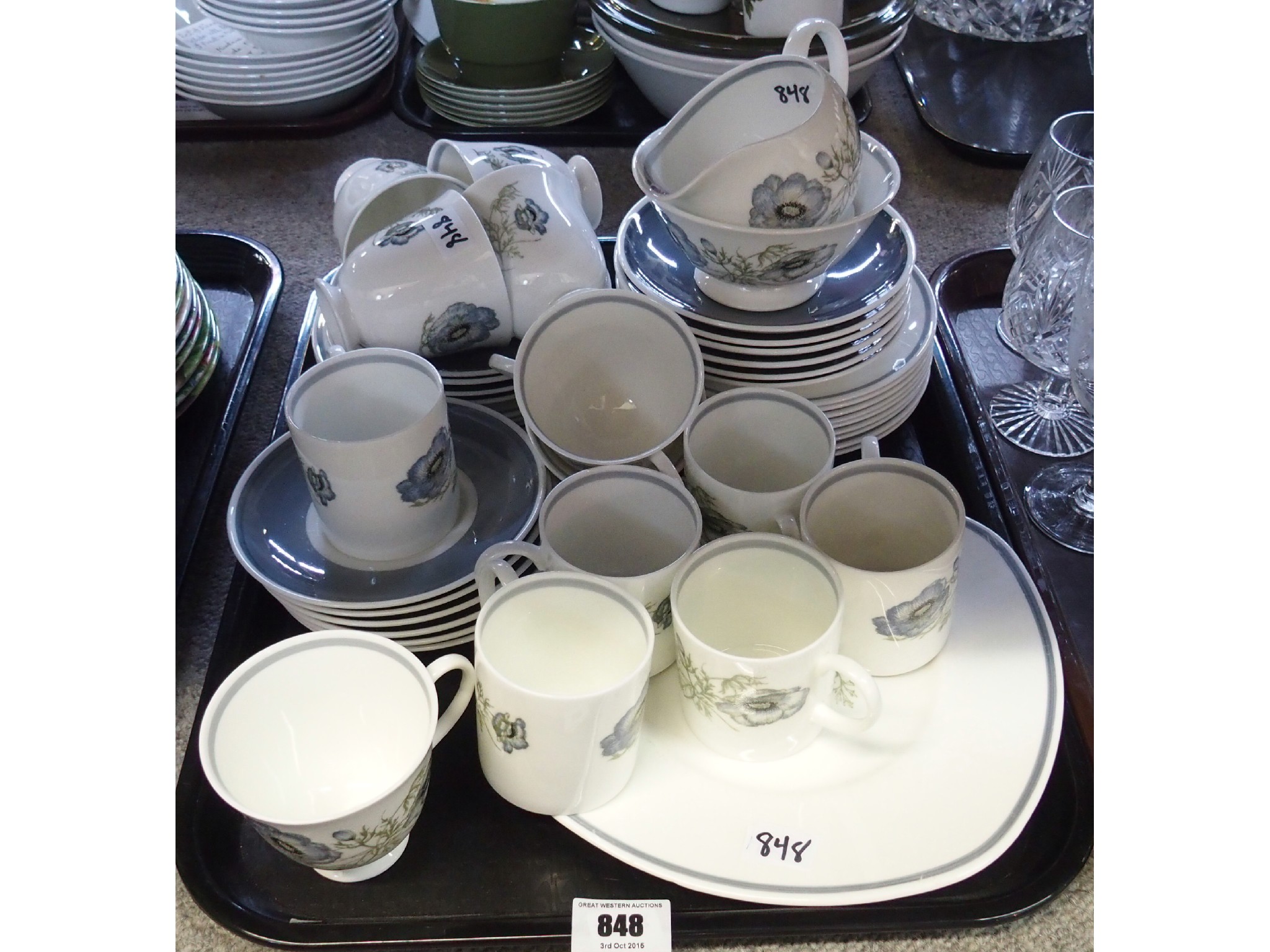 Appraisal: Tray comprising Wedgwood Susie Cooper designed tea and coffee set