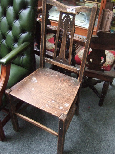 Appraisal: A th century oak and ash dining chair of Arts