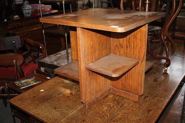 Appraisal: A SMALL OAK BOOK TABLE with square top probably Heals