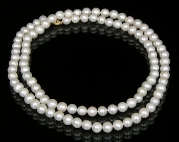 Appraisal: A Matinee Strand of Freshwater Cultured Pearls k yellow gold