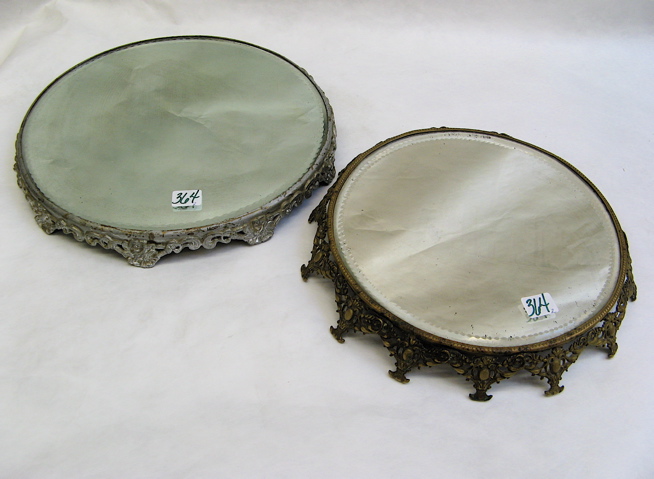 Appraisal: TWO AMERICAN VICTORIAN PLATEAU MIRRORS having beveled glass fitted in