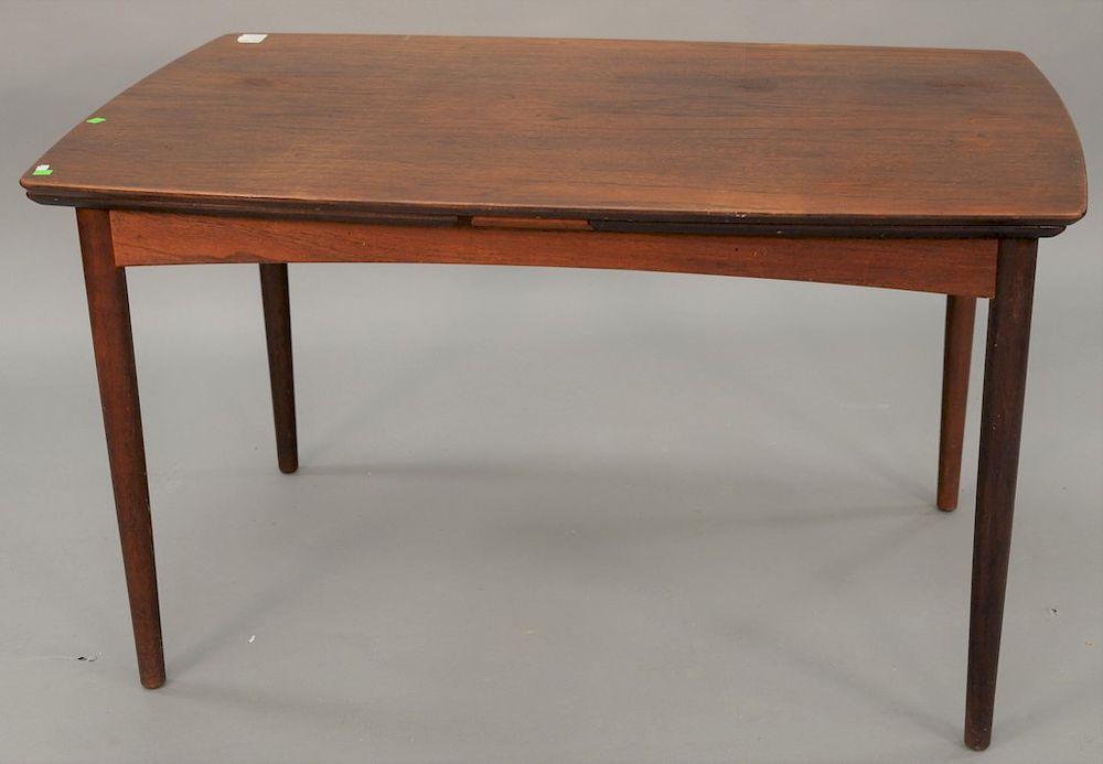 Appraisal: Mid-Century Danish draw leaf table with two inch extended leaves