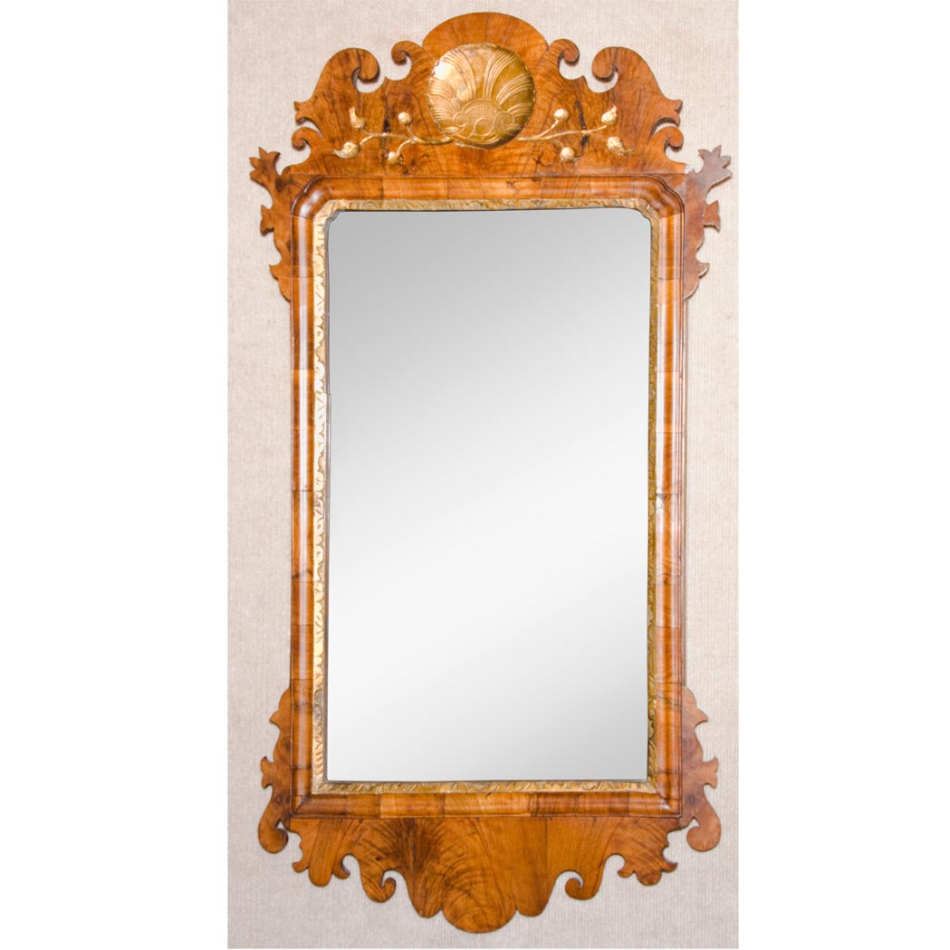 Appraisal: George III Gilt Decorated Walnut Mirror Height inches width inches