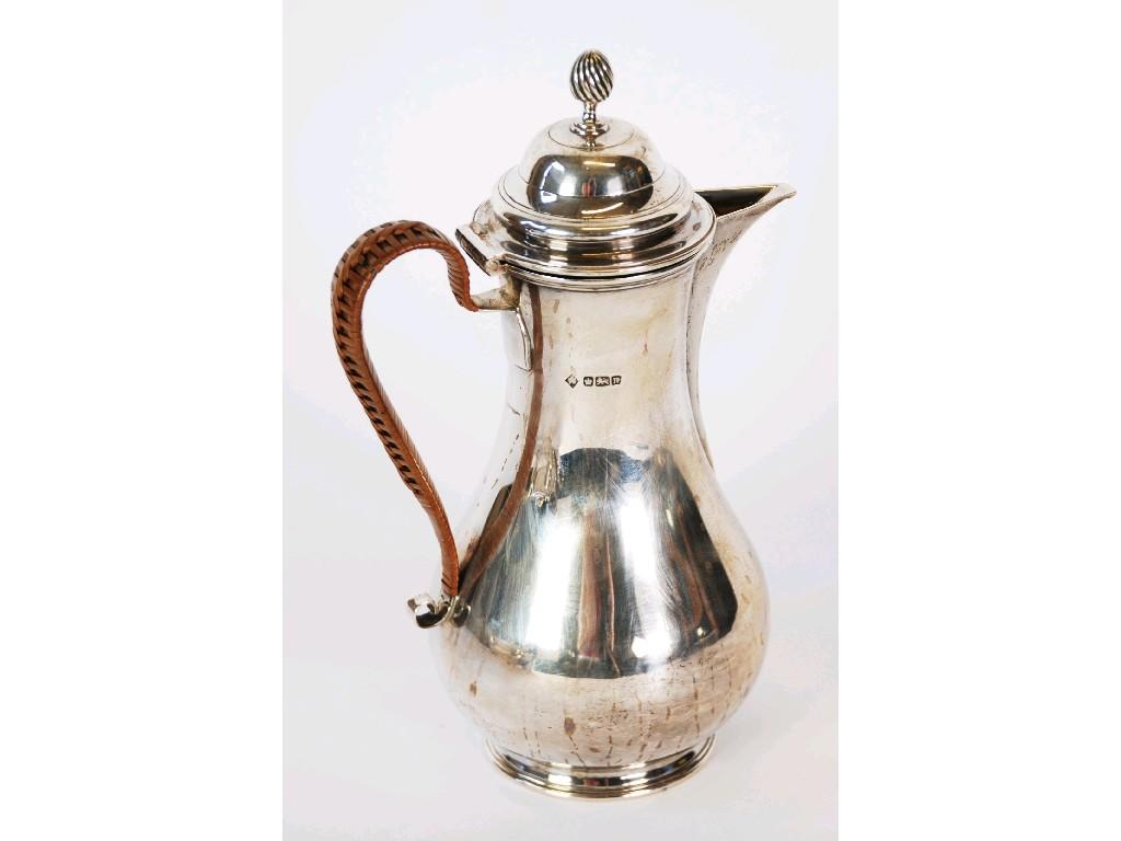 Appraisal: EDWARD VII SILVER HOT WATER JUG BY MARTIN HALL CO