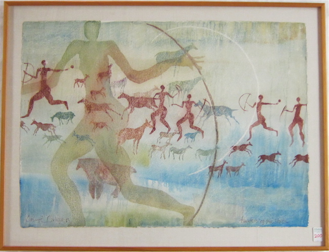 Appraisal: CAROL GRIGG WATERCOLOR ON PAPER Portland Oregon born titled Hunters