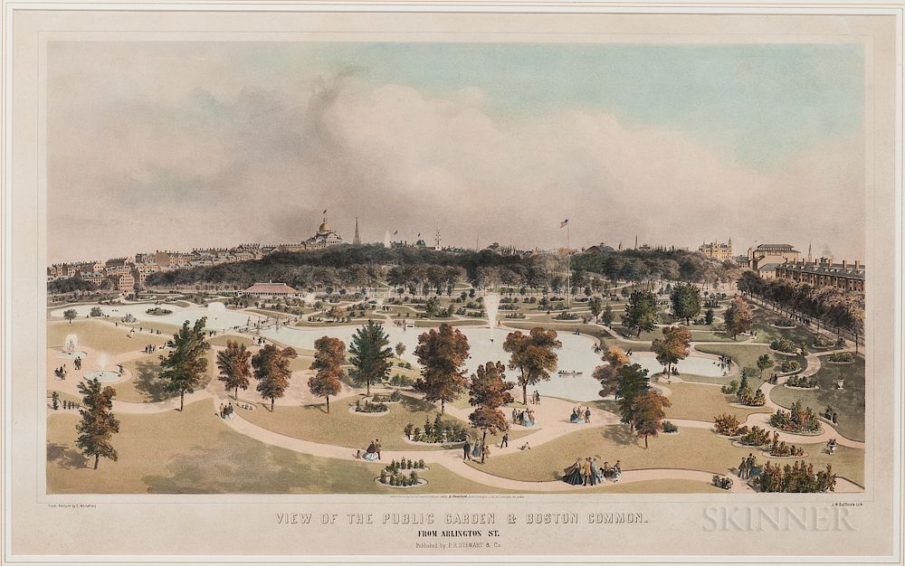 Appraisal: Lithograph Print View of the Public Garden Boston Common from