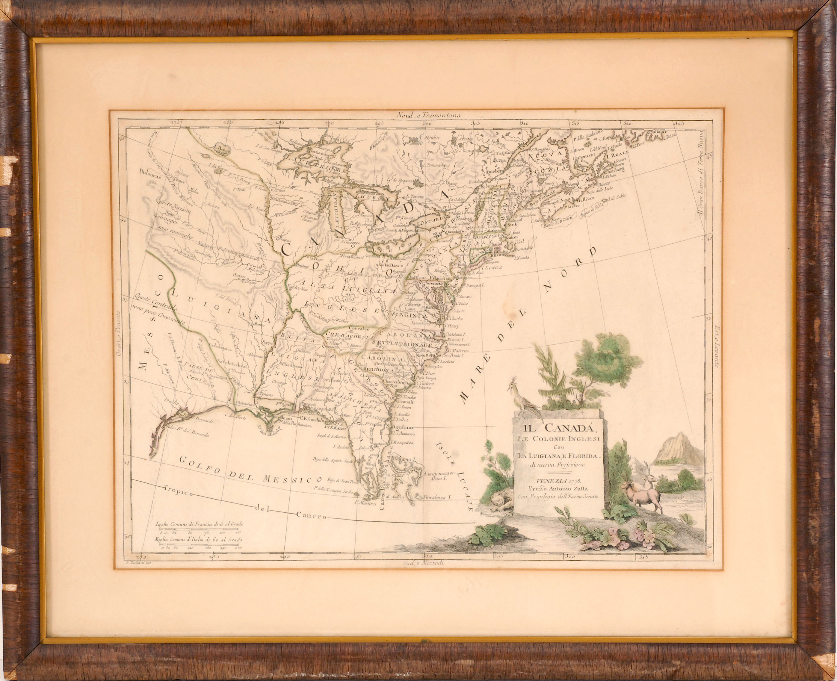 Appraisal: FRAMED MAP BY ANTONIO ZATTA Italian Circa Il Canada Le