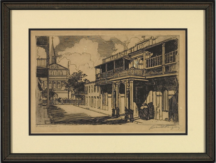 Appraisal: Ronald David Ronald Ferguson Hargrove American - Orleans Street etching