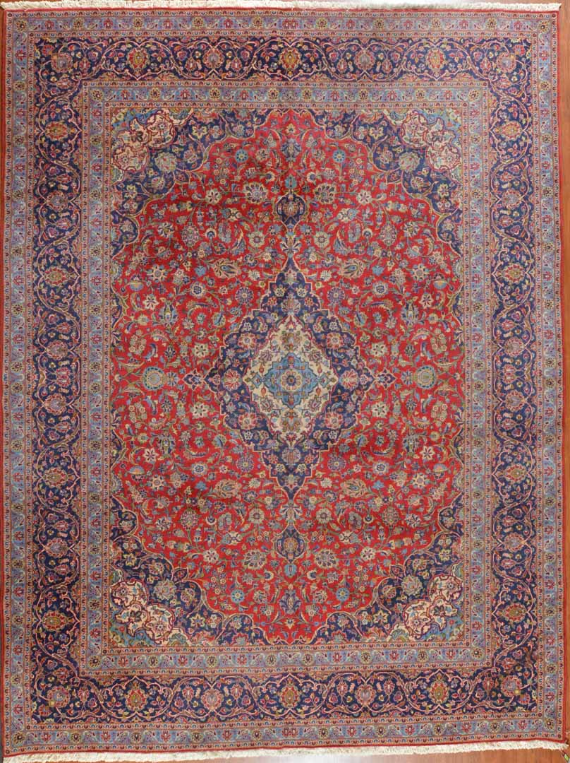 Appraisal: Persian Keshan carpet approx x Iran circa Condition Some light