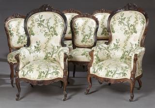 Appraisal: Seven Piece French Louis XV Style Salon Suite lat Seven