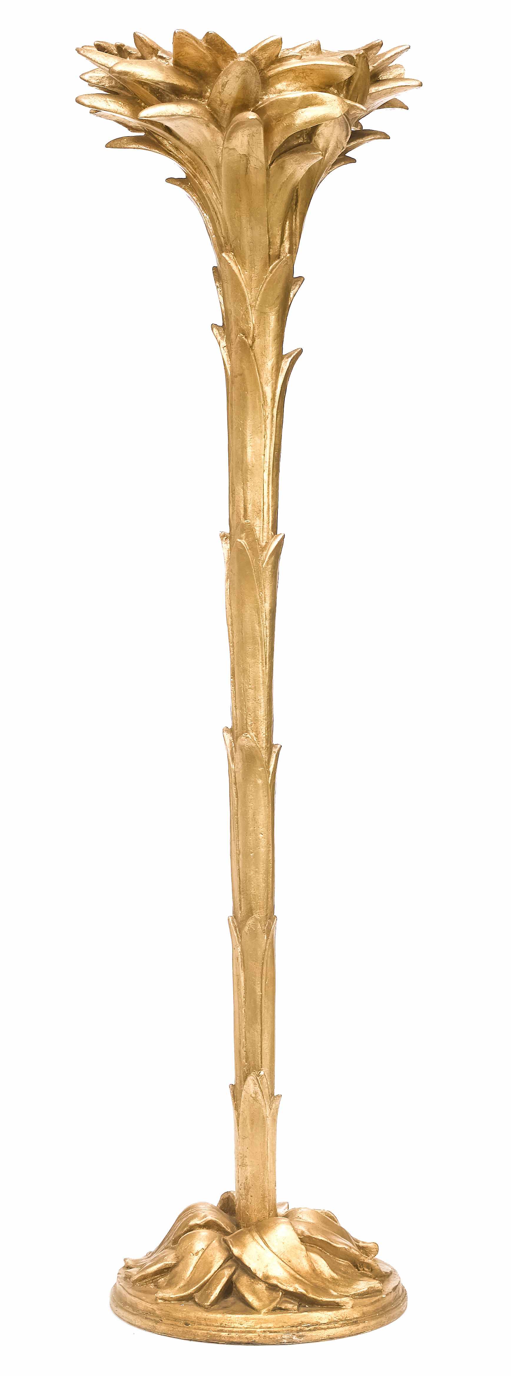 Appraisal: A gilt decorated plaster palm tree floor lamp in the