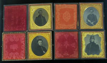 Appraisal: Four sixth-plate tintypes of Federal officerscirca