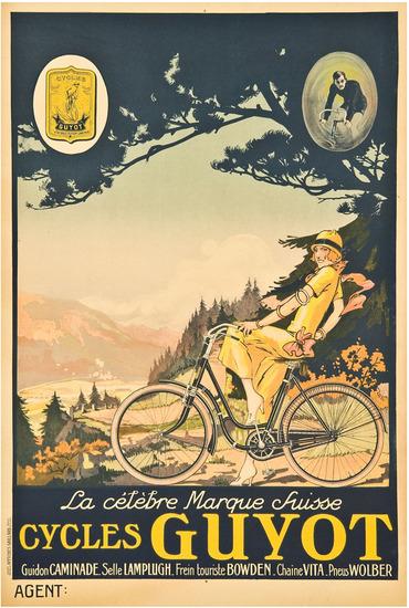 Appraisal: ANONYMOUSCYCLES GUYOT lithograph in colors c printed by Affiches Gaillard